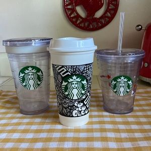 Lot of Three Starbucks Cups
